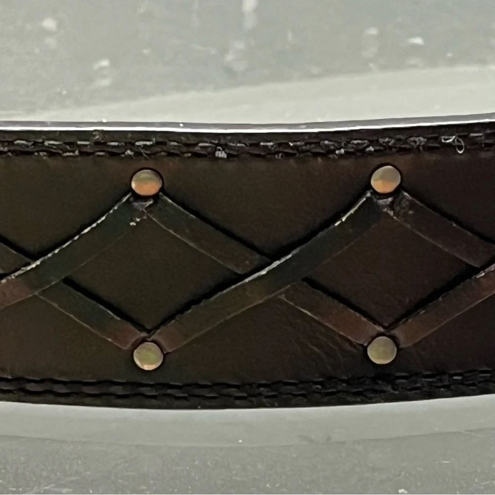 Men's Black Leather Belt med 060100